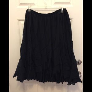Black cotton flowy skirt